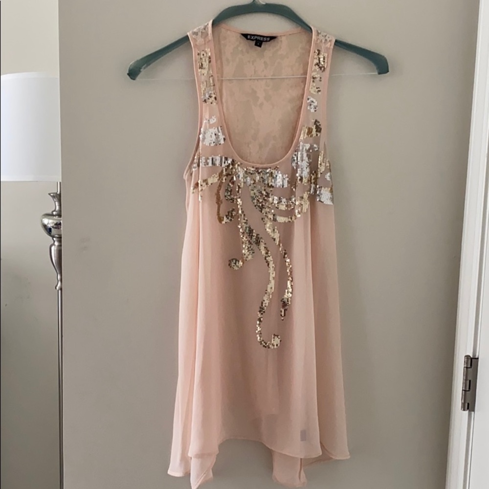 Blush pink mesh tank